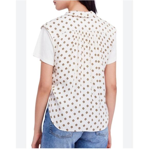 Free People Mornings in Marrakesh Tie Sleeveless Blouse SIze L NWT - Picture 3 of 9